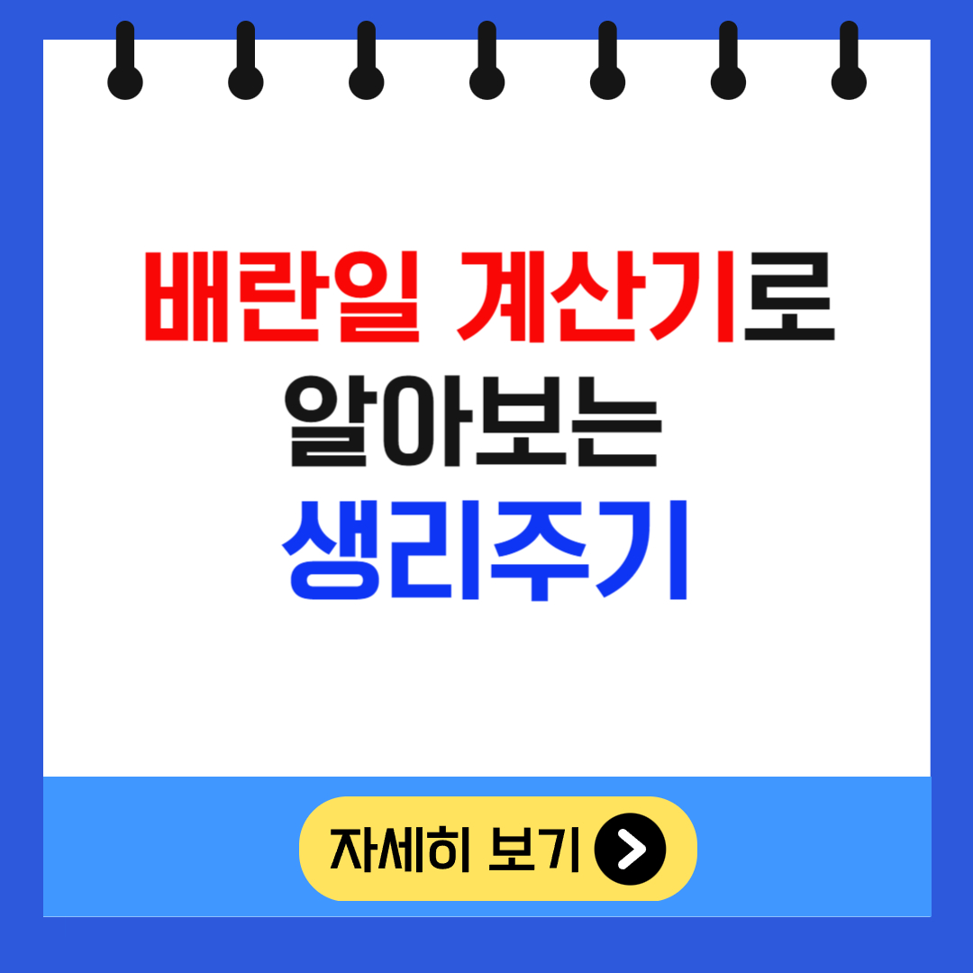 배란일 계산기로 알아보는 생리주기