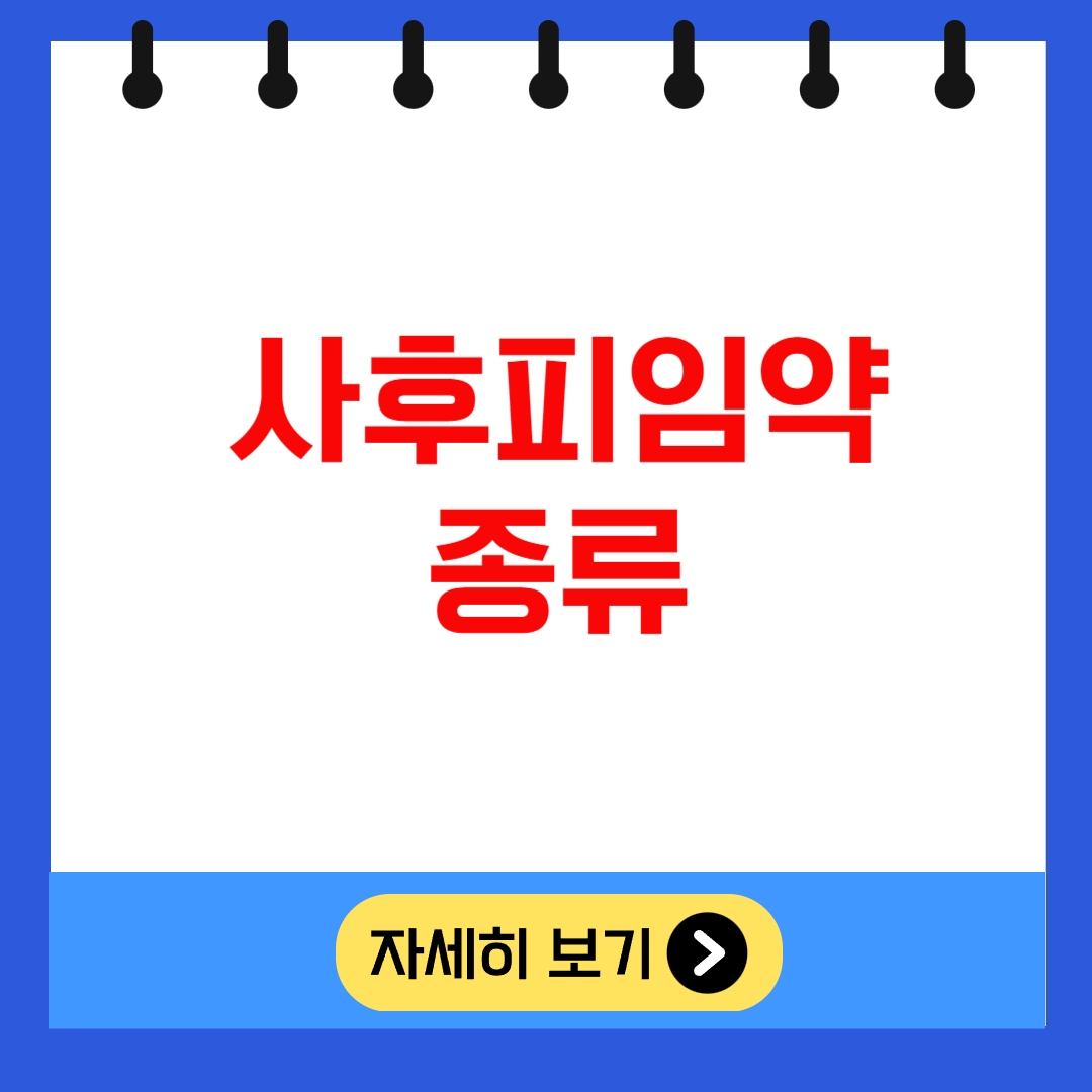 사후피임약 종류