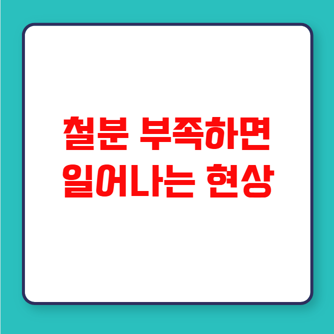 철분이 부족하면 일어나는 현상