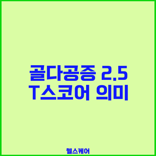 골다공증 2.5 T스코어 의미