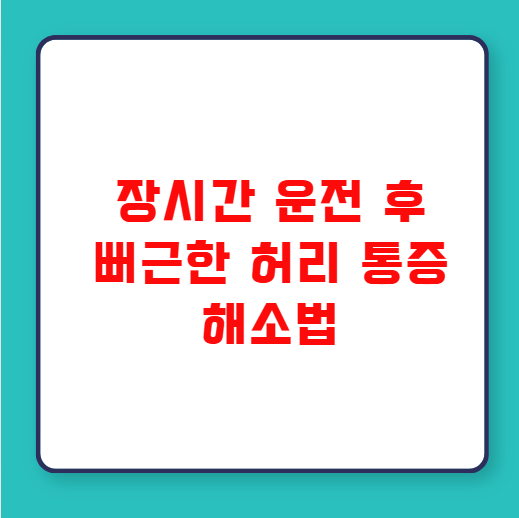 장시간 운전 후 뻐근한 허리 통증 해소법