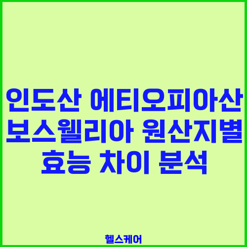 인도산 에티오피아산 보스웰리아 원산지별 효능 차이 분석