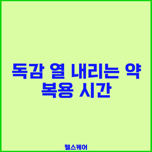 독감 열 내리는 약 복용 시간