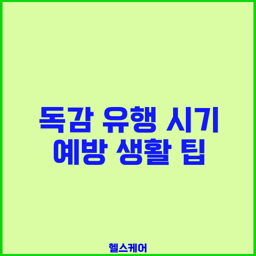 독감 유행 시기 예방 생활 팁