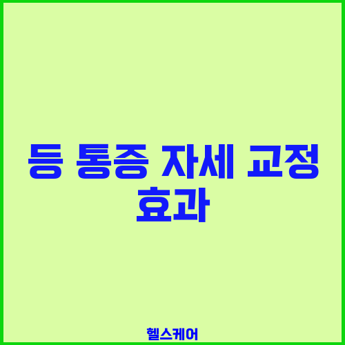 등 통증 자세 교정 효과