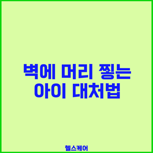 벽에 머리 찧는 아이 대처법