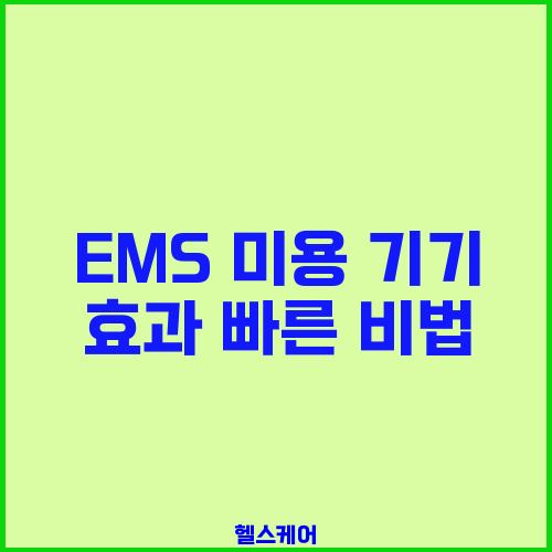 EMS 미용 기기 효과 빠른 비법