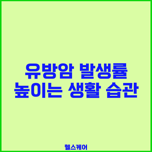 유방암 발생률 높이는 생활 습관