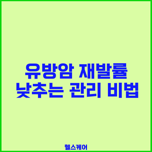 유방암 재발률 낮추는 관리 비법