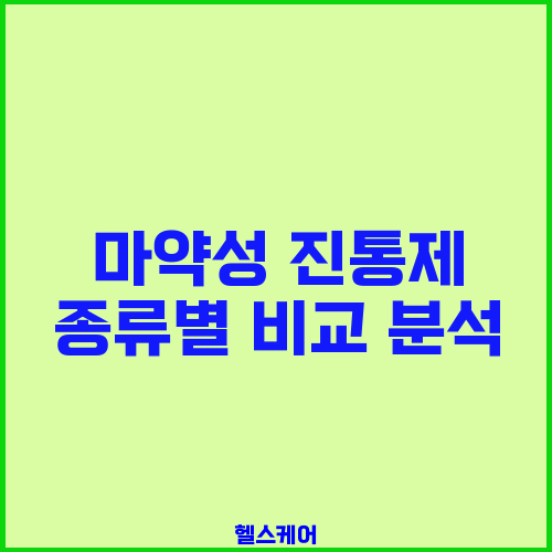 마약성 진통제 종류별 비교 분석