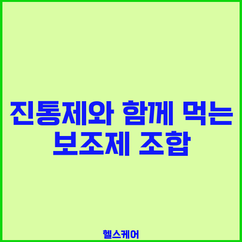 진통제와 함께 먹는 보조제 조합