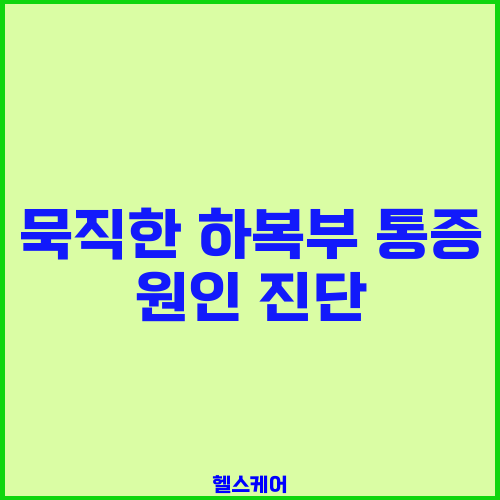 묵직한 하복부 통증 원인 진단