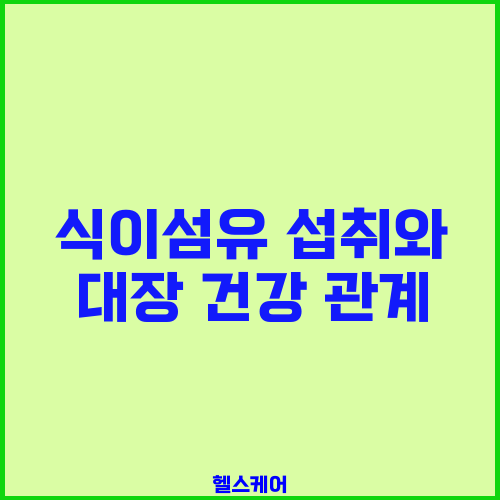 식이섬유 섭취와 대장 건강 관계